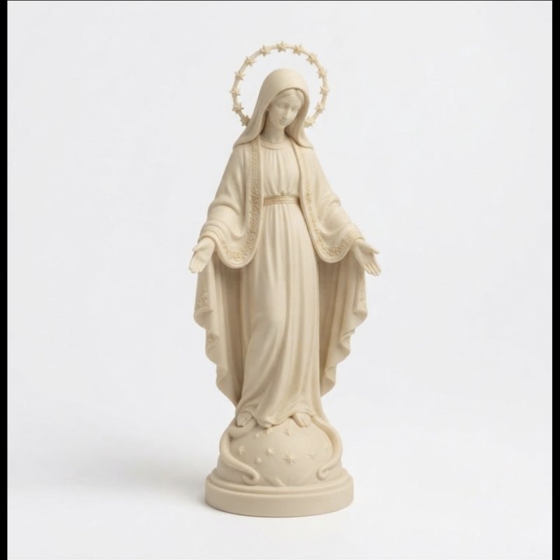 Nossa Senhora das Graças, bege, para a caixa dos padrinhos: desenho do modelo