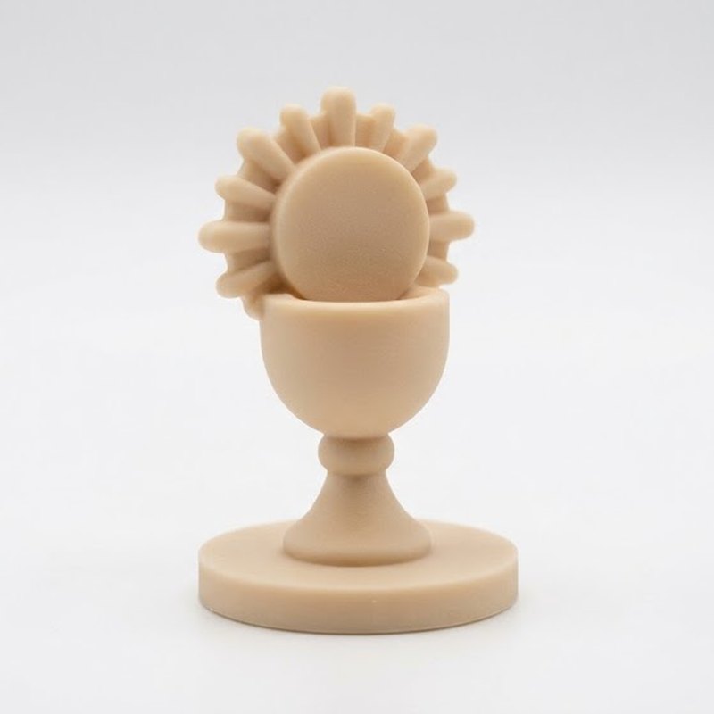 Cálice com a hóstia, bege, 5 cm: desenho do modelo