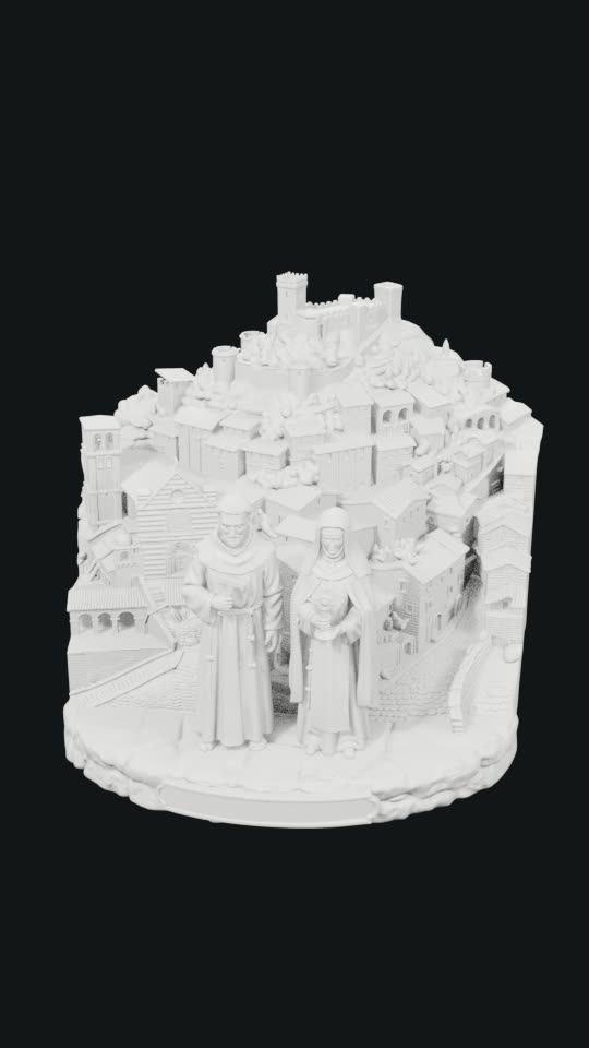 São Francisco e Santa Clara em Assis, peça impressa em 3D