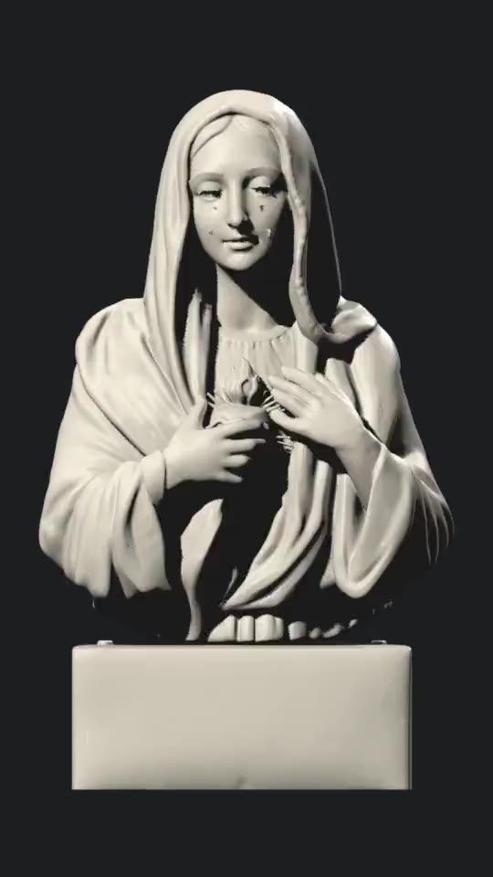 Nossa Senhora das Lágrimas de Siracusa, busto, peça impressa em 3D